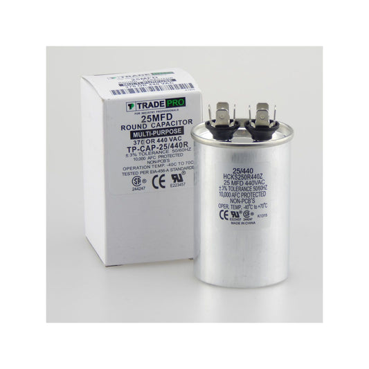 TRADEPRO® Run Capacitor -- TP-CAP-25/440R VAC, Round