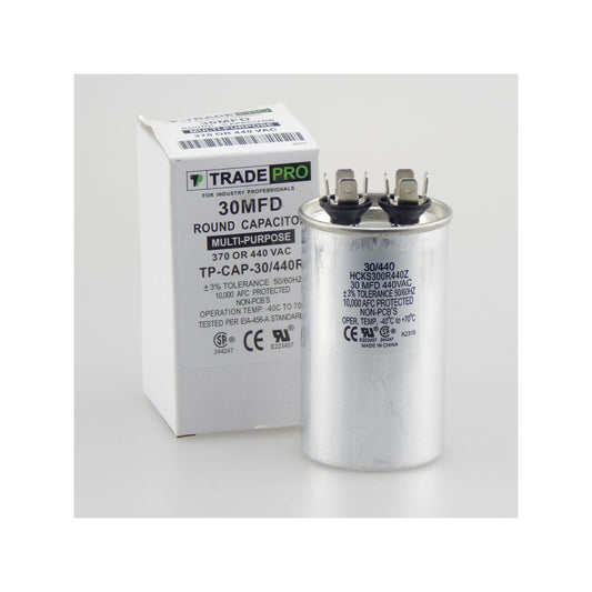 TRADEPRO® Run Capacitor --  TP-CAP-30/440R VAC, Round