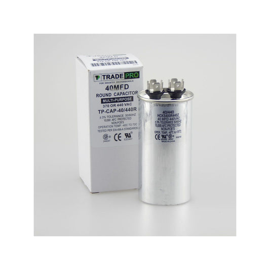 TRADEPRO® Run Capacitor -- TP-CAP-40/440R VAC, Round