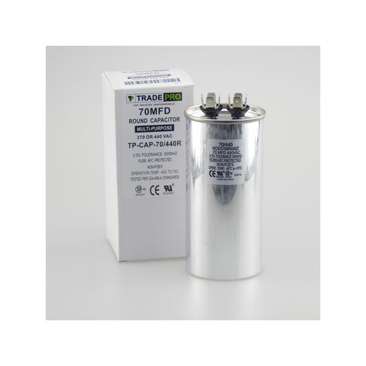 TRADEPRO® Run Capacitor -- TP-CAP-70/440R VAC, Round