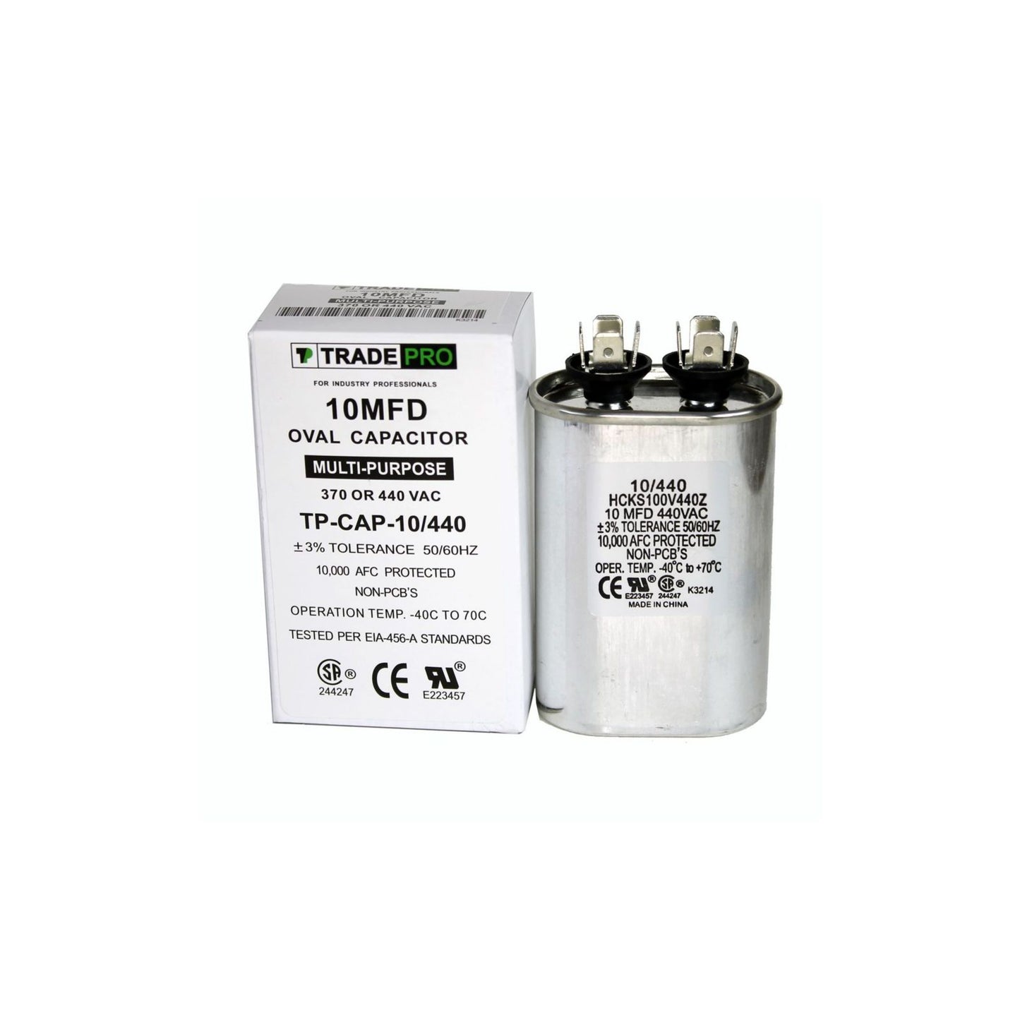 TRADEPRO® Run Capacitor - TP-CAP-10/440 VAC, Oval