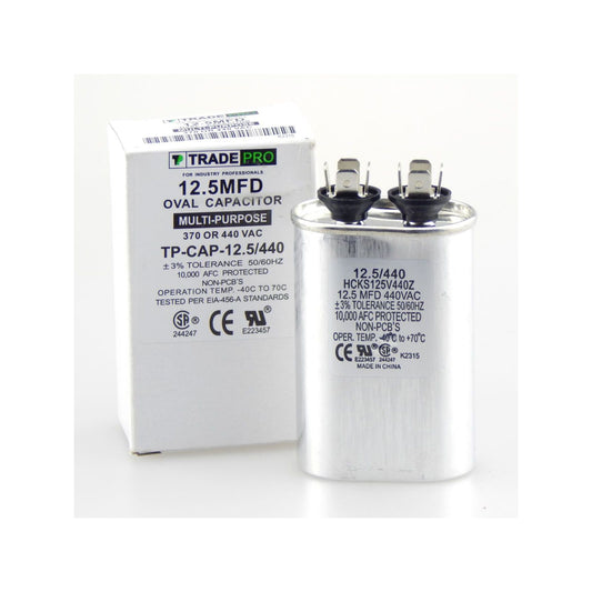 TRADEPRO® Run Capacitor -- TP-CAP-12.5/440 VAC, Oval