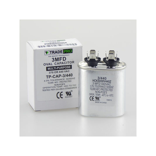 TRADEPRO® Run Capacitor -- TP-CAP 3/440 VAC, Oval