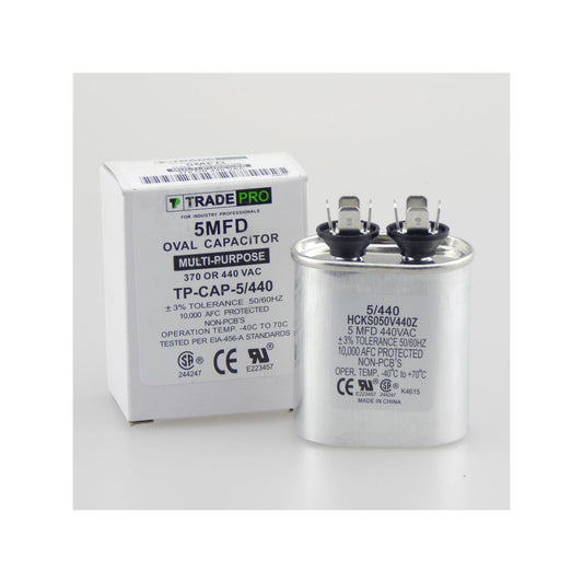 TRADEPRO® Run Capacitor -- TP-CAP-5/440 VAC, Oval